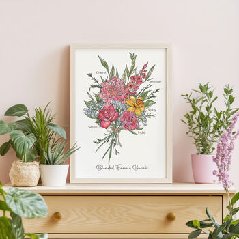 Family Birth Month Flower Print, 4 of 8