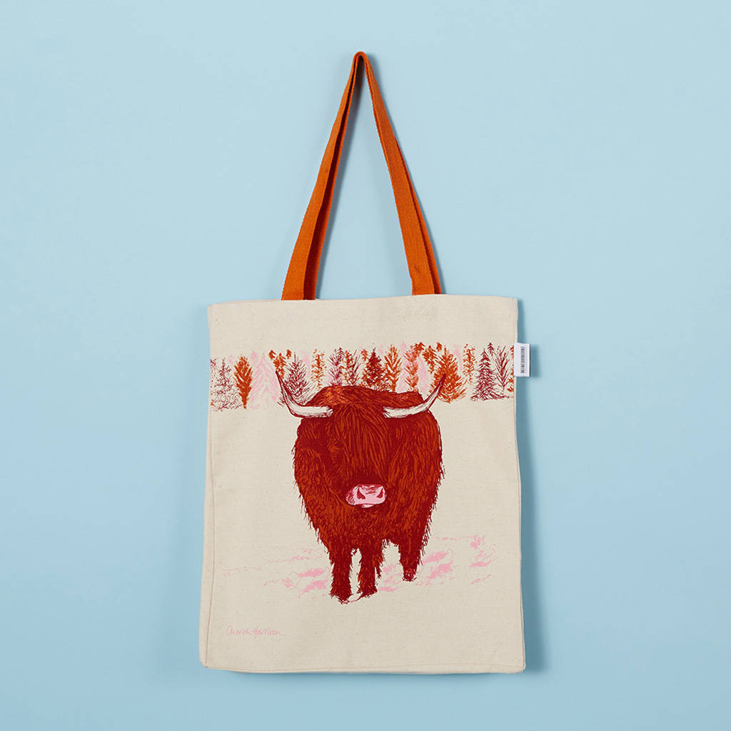 Highland Cow Canvas Tote Bag By Cherith Harrison Highland Cow Canvas Tote Bag