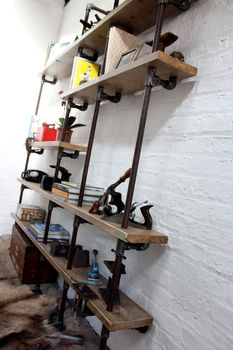 Nathan Reclaimed Timber And Pipe Industrial Shelves, 5 of 5