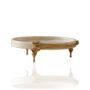 Handmade Double Tulip White Marble Footed Serving Tray, thumbnail 2 of 2