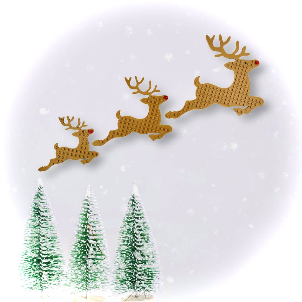 Set Of Three Lego® Compatible Reindeers, 1 of 4