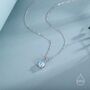 Aquamarine Blue Pear Cut Cz Pendant Necklace In Sterling Silver, thumbnail 3 of 10
