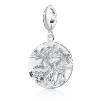 Engraved Sterling Silver Aquarius Zodiac Necklace, 5 of 9