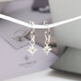 Sterling Silver North Star Charm Hoop Earrings, thumbnail 6 of 6