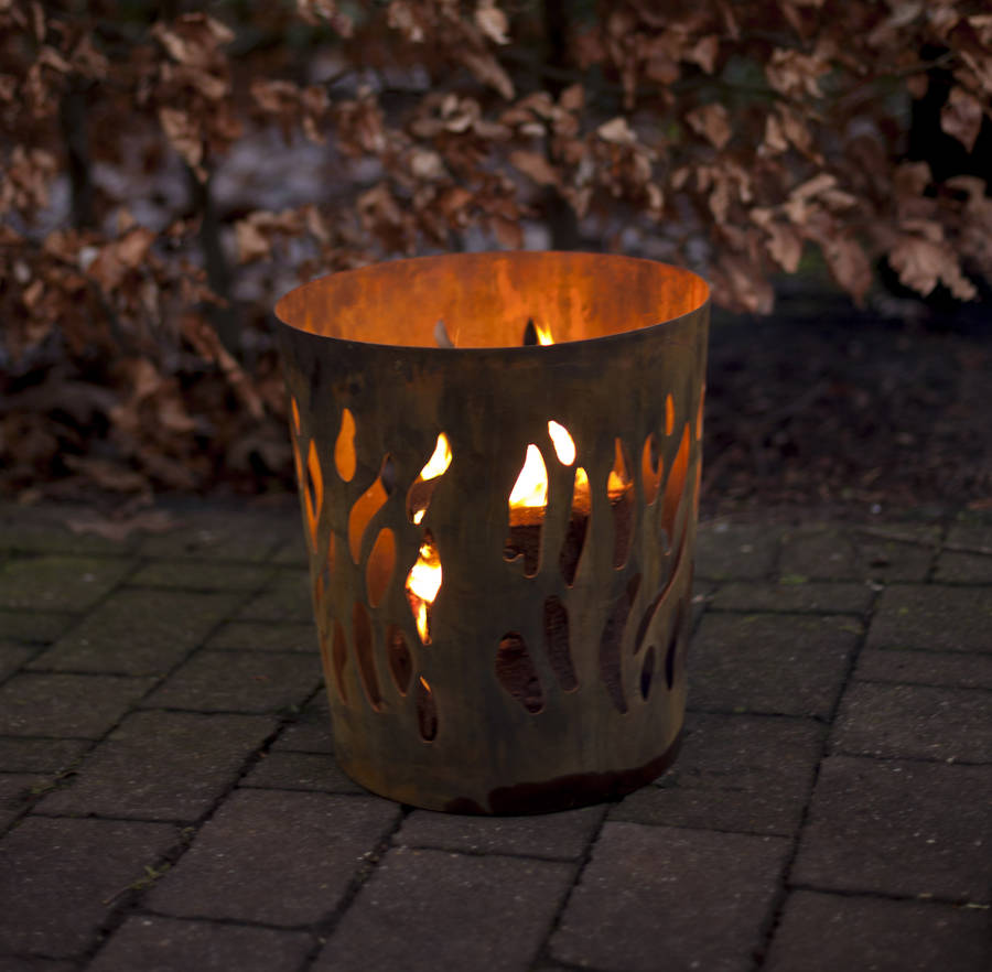 burnished brazier fire pit by garden selections