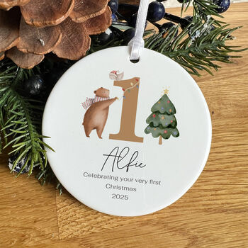 Personalised Gift Baby’s First Christmas Ceramic Ornament, 6 of 7