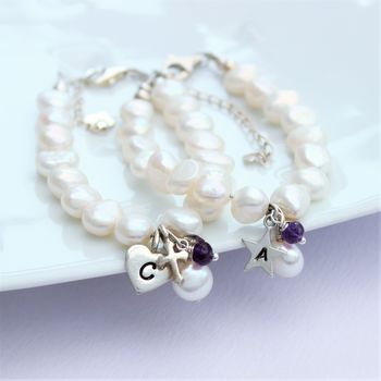 Pearl And Birthstone Christening Bracelet, 11 of 12