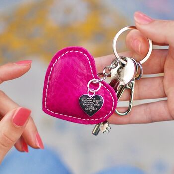 Personalised Leather Heart Keyring, 6 of 8