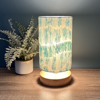 Tidal Mineral Sea Green Patterned Cylinder Lampshades, 3 of 9