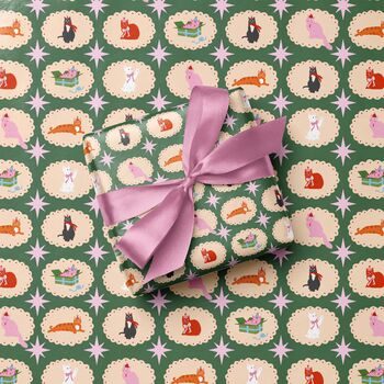 5x, 10x Christmas Cats Wrapping Paper Sheets | Holiday Wrap, 2 of 4