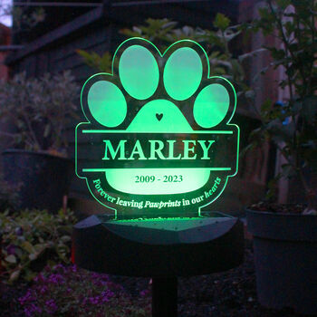 Personalised Pet Memorial Outdoor Solar Light, 4 of 5