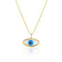 Transparent Glass Evil Eye Sterling Silver Necklace, thumbnail 6 of 6