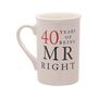 Ruby Anniversary 40 Years Mr And Mrs Always Right Mugs, thumbnail 2 of 5