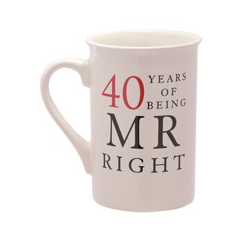Ruby Anniversary 40 Years Mr And Mrs Always Right Mugs, 2 of 5