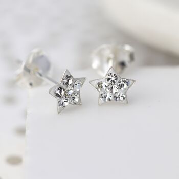 Tiny Sterling Silver Twinkling Star Stud Earrings, 3 of 7