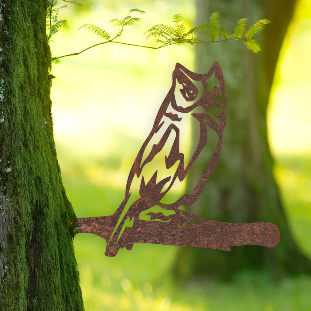 Metal Owl Garden Sculpture