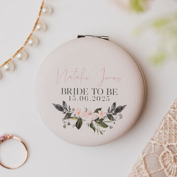 Personalised Bride To Be Luxury Round Pocket Mirror, 4 of 6