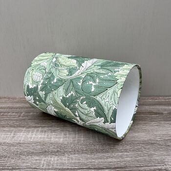 Apple Green William Morris Acanthus Cylinder Lampshades, 3 of 8