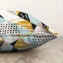 Cushion Cover With Mint, Black And Yellow Patterns, thumbnail 3 of 4