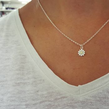 Teeny Daisy Pendant In Solid Silver And 18ct Gold, 4 of 6