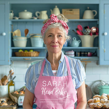 Personalised Head Baker Apron, Perfect Gift, 2 of 12