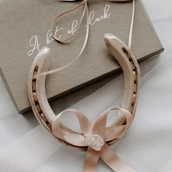 Clear Quartz Personalised Lucky Wedding Horseshoe Gift, 4 of 4