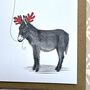 Cute Donkey Christmas Card, thumbnail 2 of 3