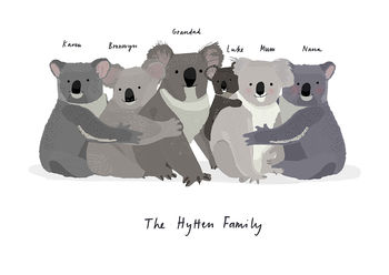 Personalised Koala Family Print, 4 of 5