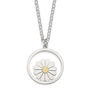 Large Framed Daisy Necklace In Silver And 18ct Gold, thumbnail 4 of 7