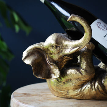 Gold Elephant Wine Bottle Holder, 5 of 6