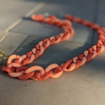 Glasses Chain Peach And Salmon Chunky Acrylic Chain, 3 of 7