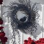 Spooky Raven Black Twig Halloween Wreath, thumbnail 1 of 7