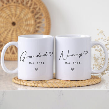 Personalised Nanny And Grandad Mugs Gift For New Grandparents, 4 of 5