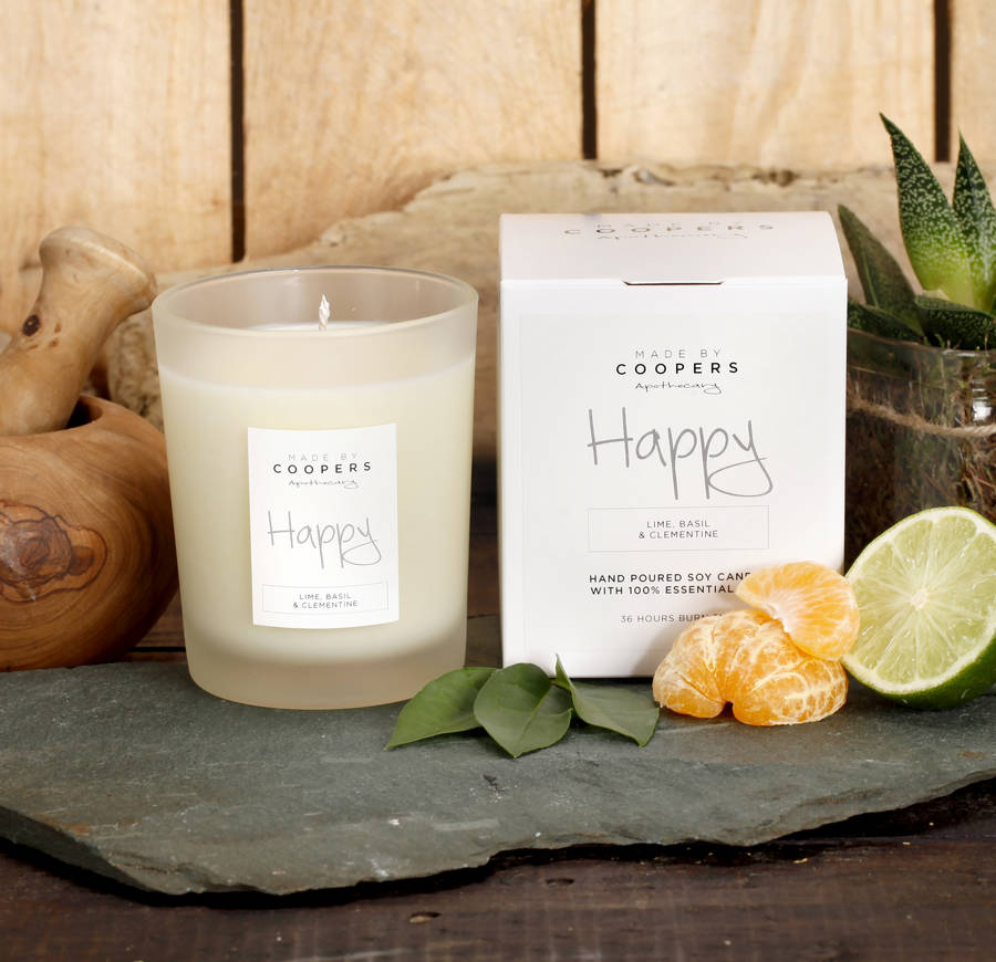 Lime, Basil And Clementine Happy Soy Candle By Made By Coopers ...