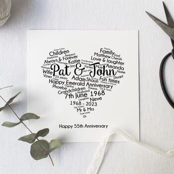 Personalised 55th Anniversary Gift For Husband Or Wife, 7 of 7