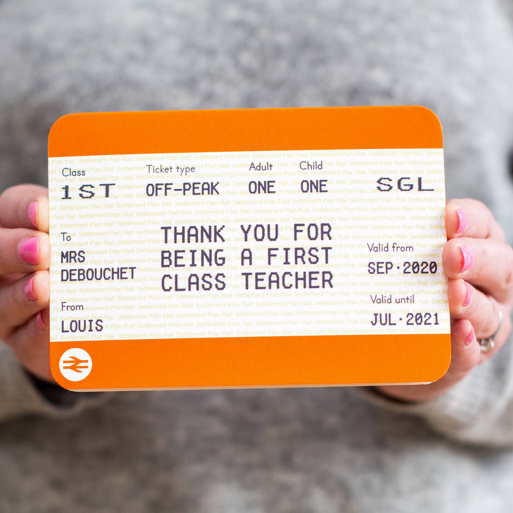 Personalised Train Ticket Card For Teacher, 1 of 4