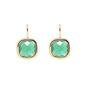 18ct Gold Plated Emerald Green Cushion Earrings With Gift Box, thumbnail 1 of 4