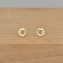 Gold Plated Open Sunshine Stud Earrings, thumbnail 1 of 2