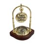 Personalised Brass Colour Desk Clock With Compass, thumbnail 11 of 12