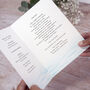 Whimsical Coast Wedding Order Of Service, thumbnail 2 of 2