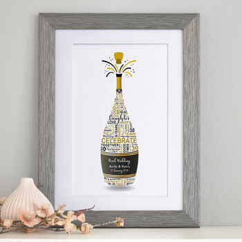 Personalised Pearl Anniversary Champagne Word Art, 5 of 7