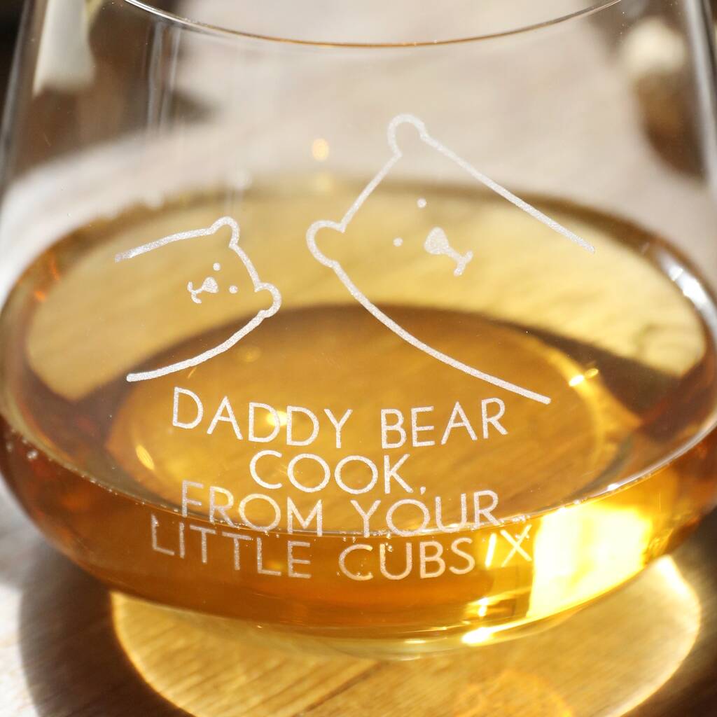 Personalised 'Daddy Bear' Whiskey Glass By Lisa Angel