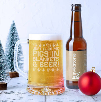 Pigs In Blankets And Beer Glass Beer Tankard, 2 of 4