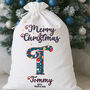 Personalised Blue Christmas Letter Present Sack, thumbnail 1 of 2