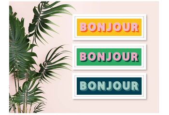 Framed Bonjour Typography Print, 8 of 8