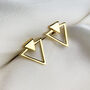 Sterling Silver Triangle Arrow Stud Earrings, thumbnail 1 of 7