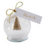 Gold Snow Globe Christmas Place Cards, thumbnail 2 of 3