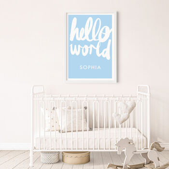 Personalised Name Print With Handwritten Hello World, 6 of 10