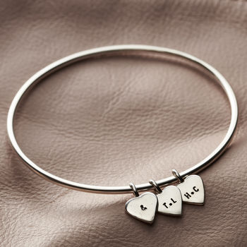 Personalised Heart Tag Bangle, 6 of 11
