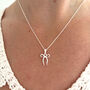 Sterling Silver Bow Pendant Necklace, thumbnail 1 of 7